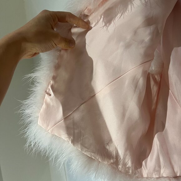 JOCELYN Pastel Pink 100% Real Feather Vest - Picture 5 of 6